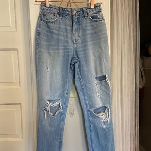 abercrombie & fitch high rise girlfriend jeans!